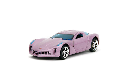 Jada Pink Slips 1:32 W2 2009 Chevy Corvette Stingray Concept Die-Cast Car, Toys for Kids and Adults(Dusty Purple)