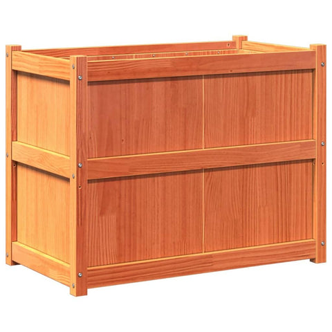 vidaXL Garden Planter Solid Pine Wood Decorative Flower Box - Wax Brown, 35.4"x19.7"x27.6", Ideal for Gardens, Balconies, or Patios