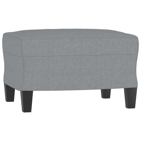 vidaXL Footstool, Fabric Footstool Ottoman with 4 Stable Wooden Legs, Footrest for Living Room Bedroom, Modern Style, Light Gray Fabric