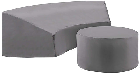 Catalina 2Pc Outdoor Furniture Cover Set Gray - Round Sectional Sofa & Coffee Table