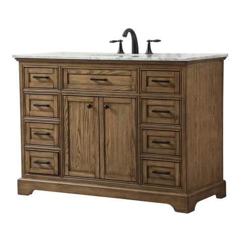Elegant Decor Americana 48" Aluminum Alloy Single Bathroom Vanity in Driftwood