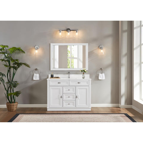 Legion Furniture Solid Wood Sink Vanity, Artificial Stone Top Bathroom Vanity 48"