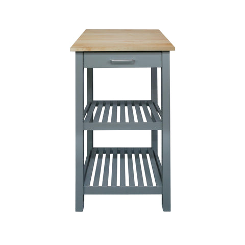 Casual Home Sunrise (Small) with Solid Harvest Hardwood Top Kitchen Island, 22.75" W, Slate Gray
