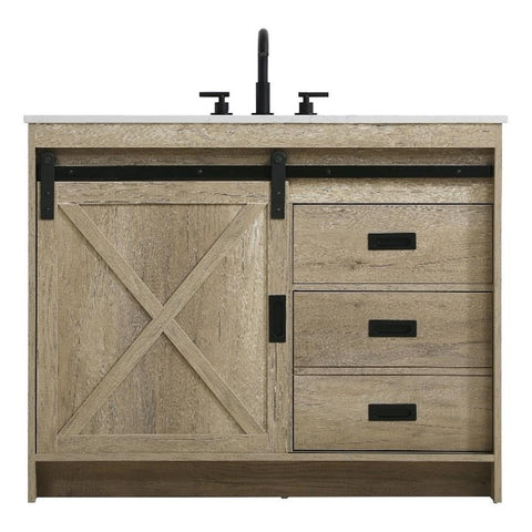 Elegant Kitchen and Bath Austin 42" Single Bathroom Vanity in Natural Oak