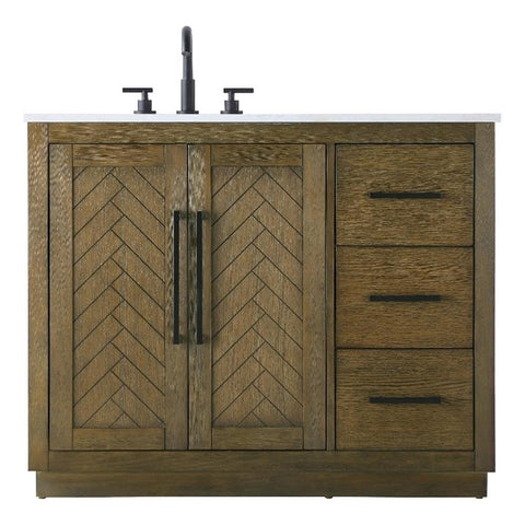 Elegant Kitchen and Bath 42" Single Bathroom Vanity in Hazel Oak