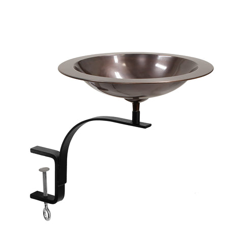Achla Designs 201-2006 Classic II Rail Mount Bracket Birdbath, Antique Copper