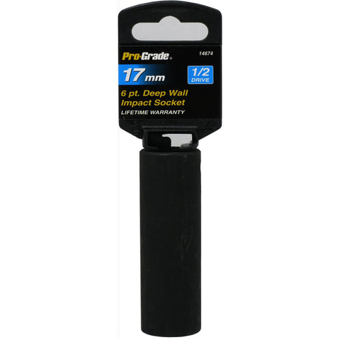 Pro-Grade 14674 1/2-Inch Drive with 6 Point Deep 17mm Impact Socket
