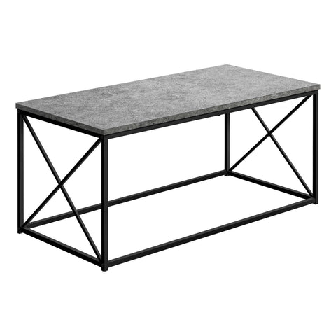 Monarch Specialties I 3785 Coffee Table, Accent, Cocktail, Rectangular, Living Room, 40" L, Metal, Laminate, Grey, Black, Contemporary, Modern
