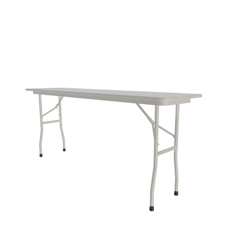 Correll 18"x96" Commercial Duty Folding Table, Gray Granite Melamine Top, 5/8" Thick Core, Made in USA, Portable, Strong Steel Apron (CF1896M-15)