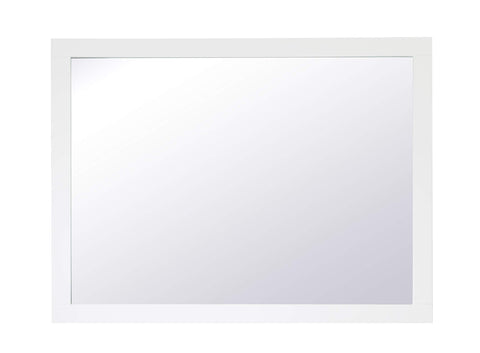Elegant Decor Aqua 36" x 48" Wood Frame Bathroom Mirror in White