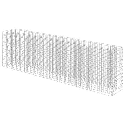 vidaXL Rectangular Gabion Raised Bed in Galvanized Steel - Sturdy and Durable Flower or Plant Bed - Weather- and Proof - Large Size