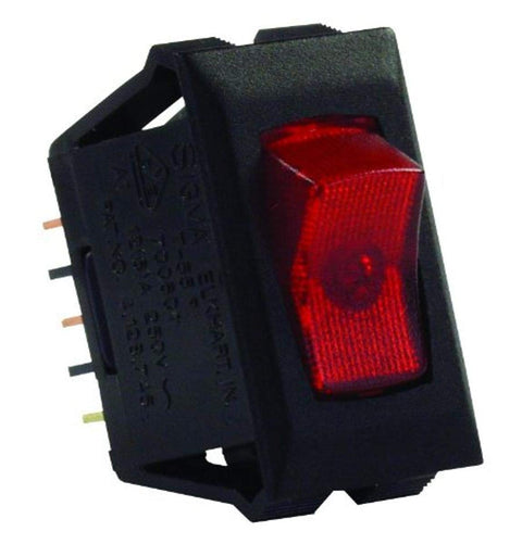 JR Products 12525 Red/Black SPST Illuminated On/Off Switch