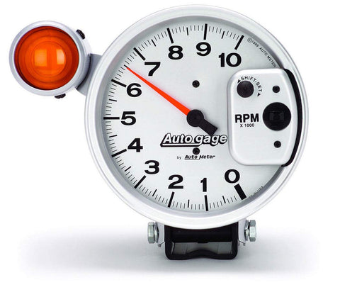 Autogage by AutoMeter 5 in. Pedestal Mount Tachometer, 0-10,000 RPM with Large External Shift Light 233911