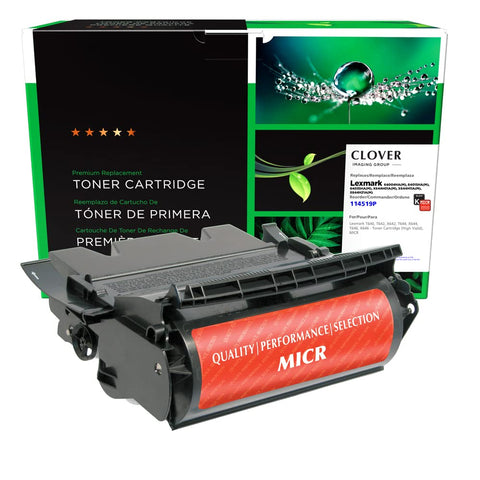 Clover Remanufactured MICR Toner Cartridge Replacement for Lexmark T640/T642/T644/X642/X644/X646 | Black | High Yield