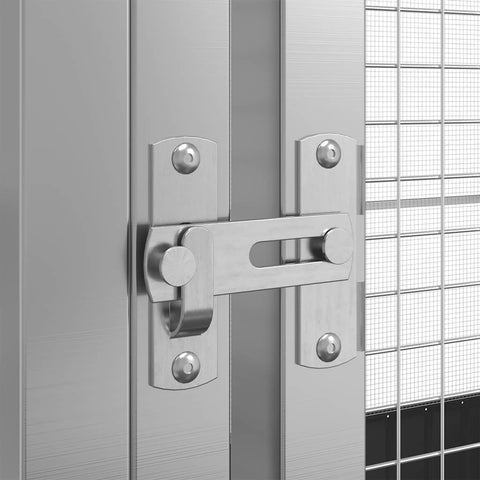 vidaXL Aviary Bird Cage - 82.9"x42.1"x83.5" Galvanized Steel | Spacious Parrot Budgie Habitat with Lockable Door & Mesh Grid for Indoor/Outdoor Use