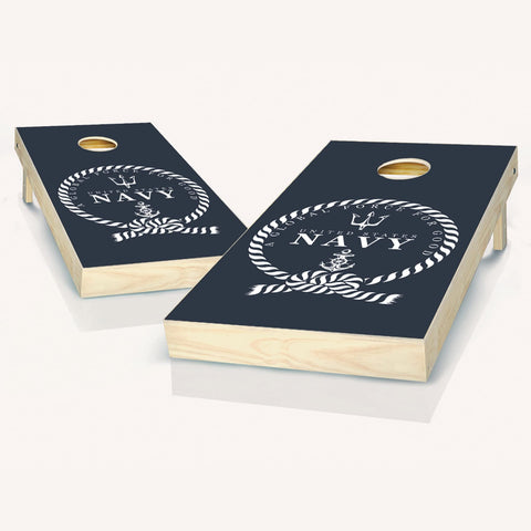Skip's Garage US Navy Global Cornhole Set - 2x4 Boards (Corn Filled Bags) - Include Score Tower