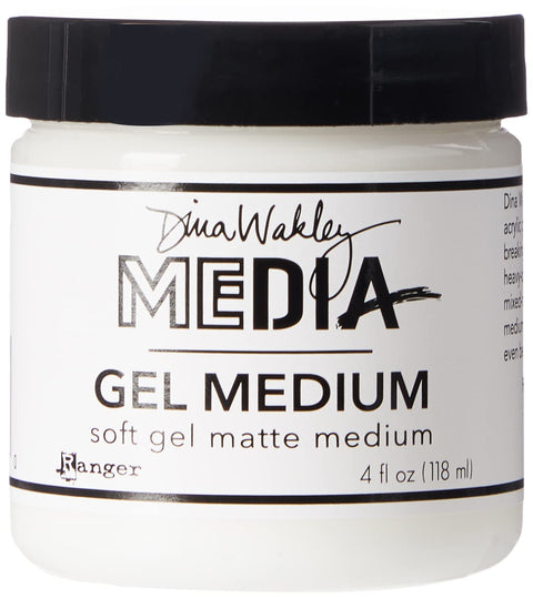 Ranger Dina Wakley Media Gel Medium 4oz Jar, Matte Finish