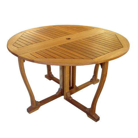 International Caravan Furniture Piece Royal Tahiti Round Wood Gate Leg Table
