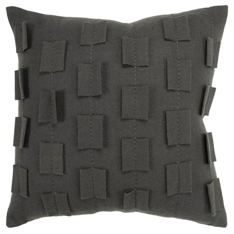 Rizzy Home Donny Osmond Stripe 20" x 20" Poly Filled Pillow with Wool Felt Cover-Charcoal