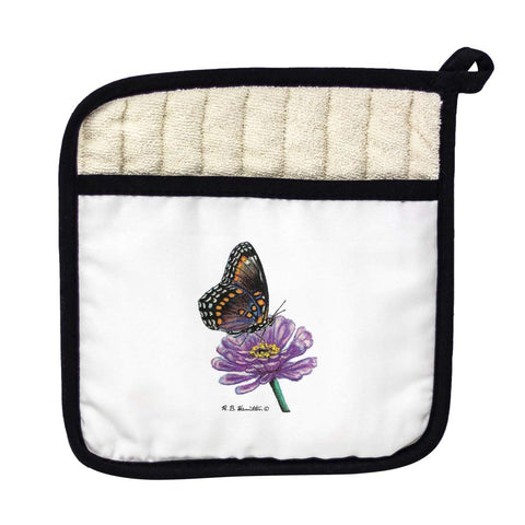 Betsy Drake PT049 Red Spotted Purple Butterfly Pot Holder