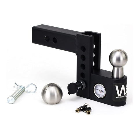Weigh Safe Aero Hitch - Adjustable Trailer Hitch Ball Mount - 4" Drop Hitch for 2" Receiver - Premium Heavy Duty Steel Trailer Tow Hitch w/Built in Weight Scale for Anti Sway, 12,500 lbs GTW