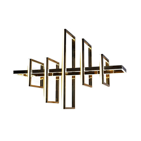 Bethel Gold Geometric LED Light Fixture - Stainless Steel Modern Table Lamp for Living Room - Gold