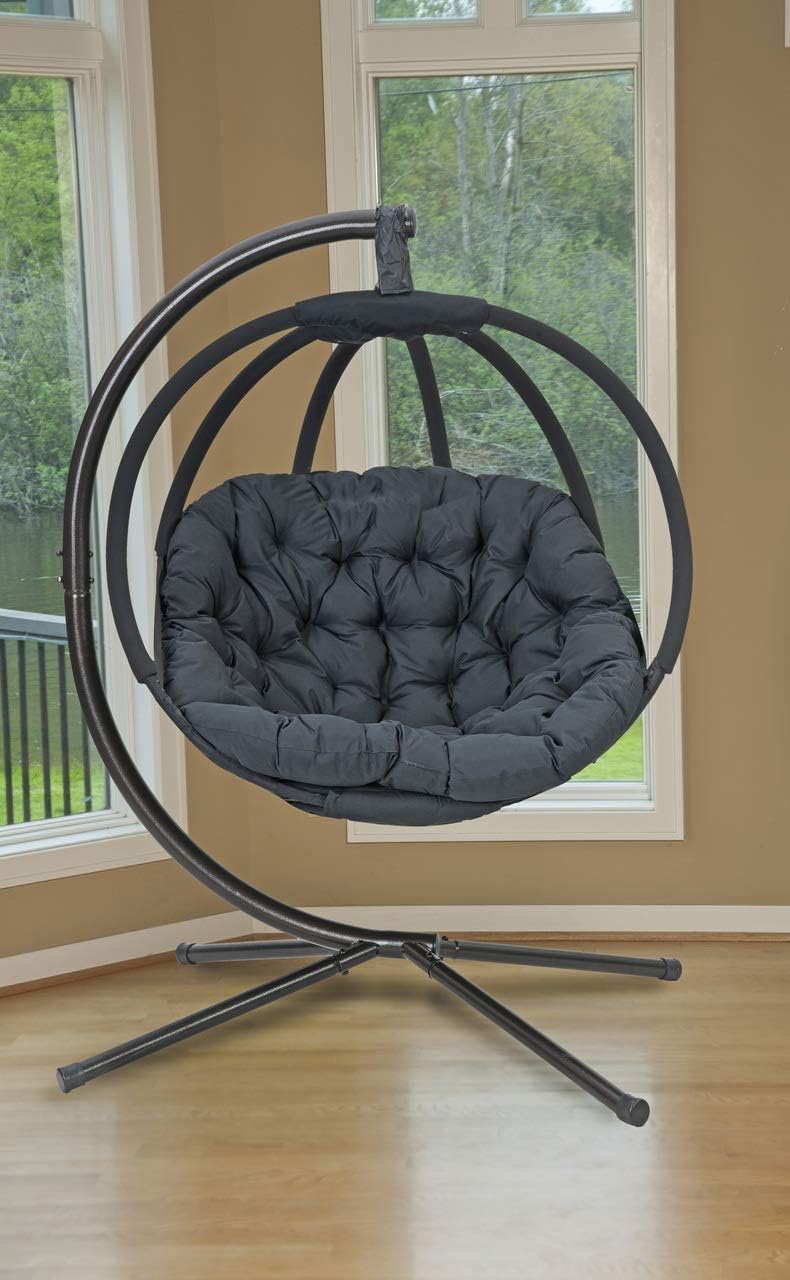 Flower House Overland Hanging Ball Chair in Black