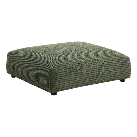 Modway Solace Modular Corduroy Ottoman in Fern - Oversized Square Ottoman Coffee Table - Corduroy Upholstered Ottoman Seat - Modern Large Footstool - Soft Sitting Stool Couch Table for Living Room