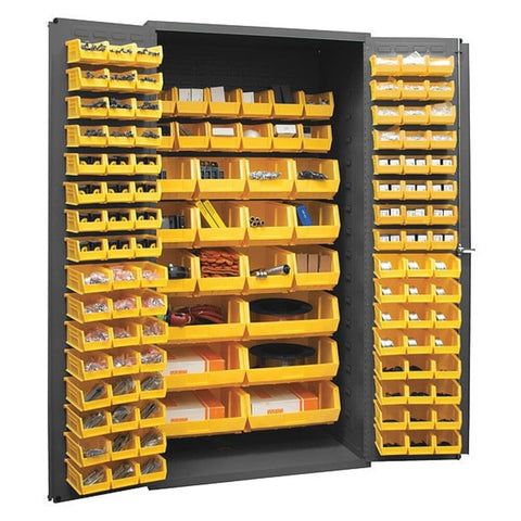 Durham 2501-BDLP-126-95 Bin Cabinet, 72" Overall Height, 36" Overall Width, Total Number of Bins 126