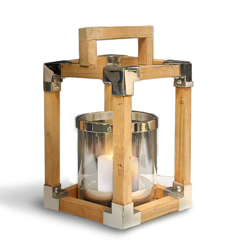 Anywhere Fireplace - Southampton Teak Wood Lantern (16in Tall)