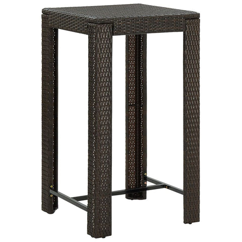 vidaXL Patio Bar Table - 23.8"x23.8"x43.5" Durable Poly Rattan Design - Perfect for Indoor and Outdoor Entertaining - Square Tabletop - Easy Assembly and Maintenance