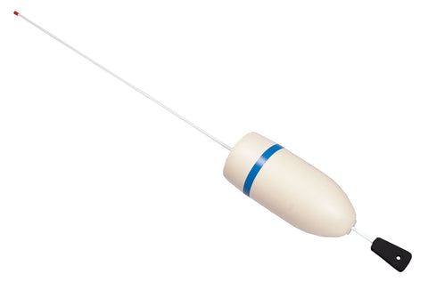 Taylor Made Products 22126, Pick-up or Diving Mast Buoy, White / Blue Stripe, Mast Length 96 inch