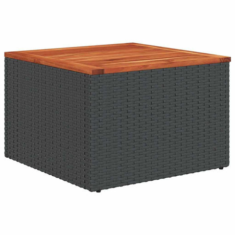 vidaXL Garden Table Black and Brown PE Rattan Compact Durable