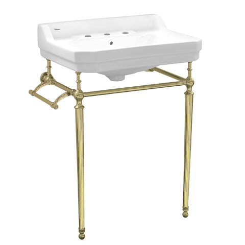 Whitehaus Collection WHV024-L33-3H-B Victorian Style Bath Console Sink with Interchangeable Towel Bar and Backsplash