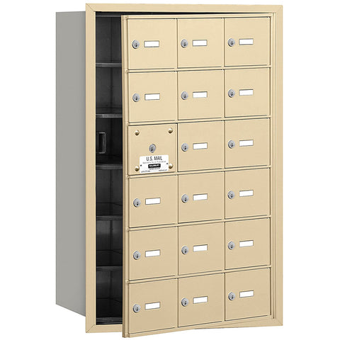 Salsbury Industries 3618SFU 4B Plus Horizontal Mailbox, 18 A Doors 17 Usable, Front Loading, USPS Access, Sandstone
