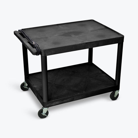 LUXOR LP27E-B 27"H AV Cart - Two Shelves Electric