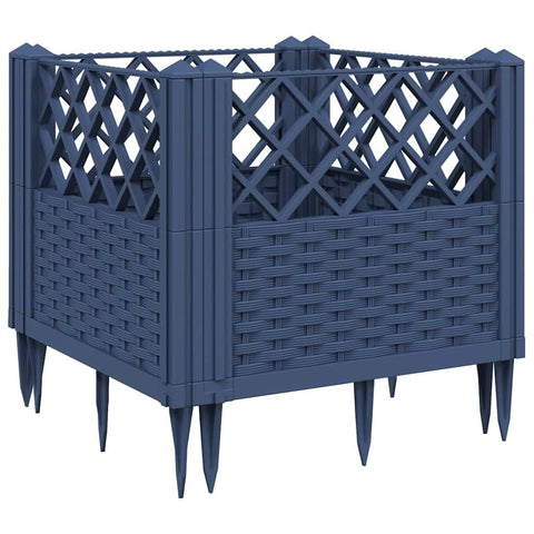 vidaXL Garden Planter Blue Grey Polypropylene Medium Modular