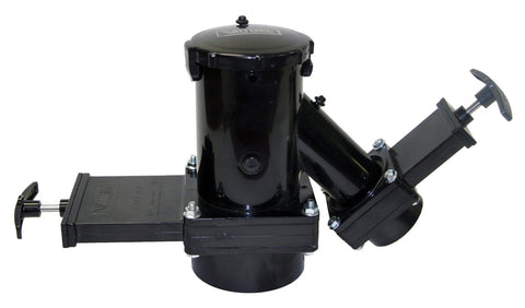 Valterra T38 Fixed Wye Double Valve Assembly with 3" Hub x 1-1/2" Rotating Hub x 3" Bay with Cap,Black