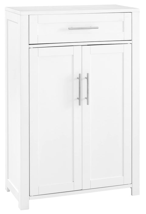Crosley Furniture Savannah Storage Cabinet and Bathroom Organizer with a Drawer and Shelves, White