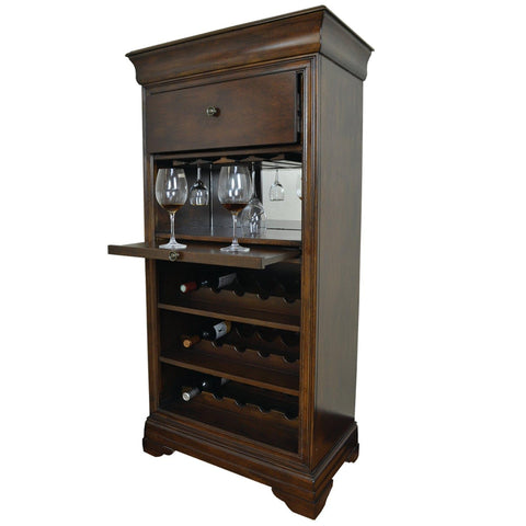 RAM Game Room Bar Cabinet, w/Wine Rack, Cappuccino