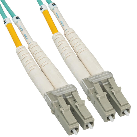ICC OM3 Multimode LC to LC 50/125µm Fiber Patch Cable, Data Center Grade 0.1dB Typical Insertion Loss, ONFR Riser Jacket, Aqua, 1 Meter (3ft), 1-Pack