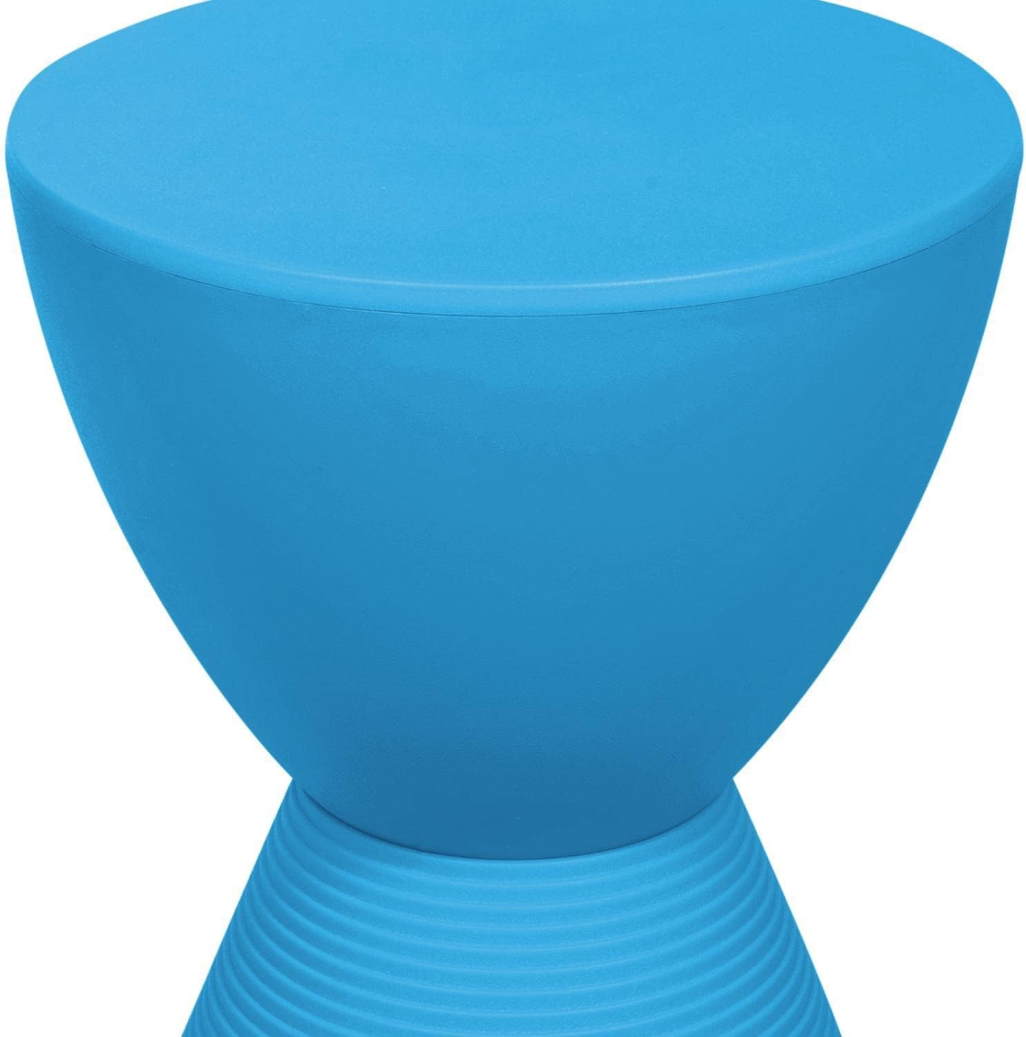 LeisureMod Boyd Modern Accent Side Table End Table Indoor and Outdoor Use, 16.75" H x 11.75" W x 11.75" D (Blue)