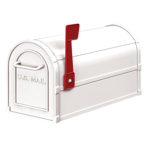 Salsbury Industries 4850WHT Heavy Duty Rural Mailbox, White, 7.5 in. W x 9.5 in. H x 20.5 in. D
