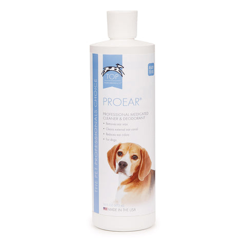 Top Performance ProEar Professional Medicated Ear Cleaners — Versatile and Effective Solution for Cleaning Dog and Cat Ears, 16 oz.