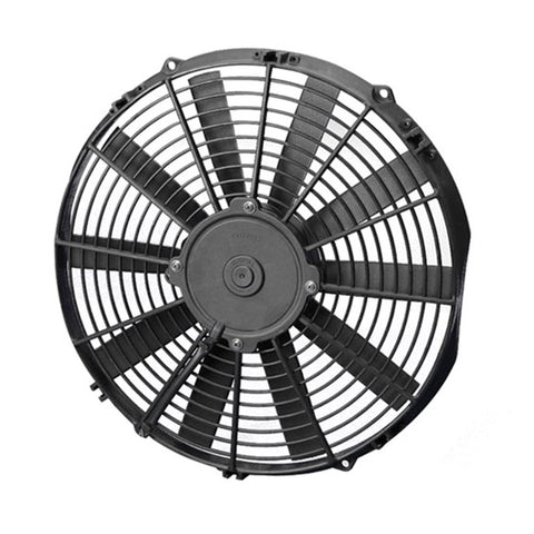 Spal Electric Cooling Fan, Low Profile, 13 in Fan, Puller, 1032 CFM, 12V, Straight Blade, 14.188 x 13.625 in, 2 in Thick, Plastic, Each