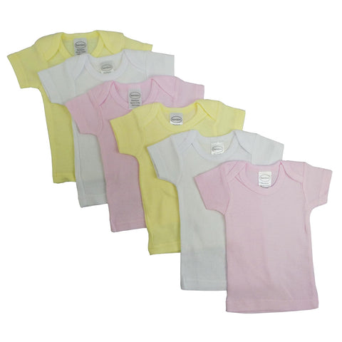 Girls Pastel Variety Short Sleeve Lap T-shirts 6 Pack