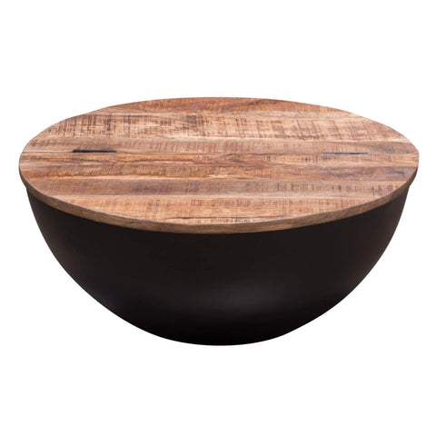 Salem Diamond Sofa Round Drum Storage Cocktail Table SALEMCTNABL, 27.5 x 27.5 x 13