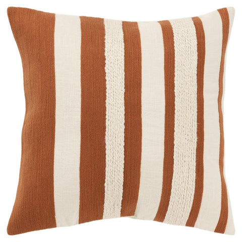 Rizzy Home DSFabricsCES Cotton Throw Pillow, 20 x 20 inches, Modern Farmhouse Design, Woven Stripe Accent Pillow for Home Decor