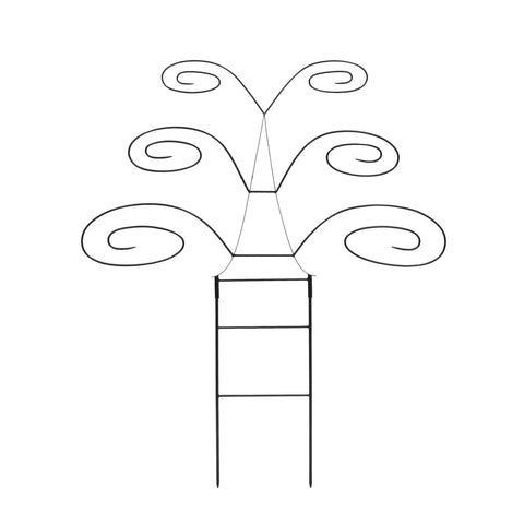 Achla Designs 49.75" H Graphite Powdercoated Wrought Iron Outdoor Garden Butterfly Trellis