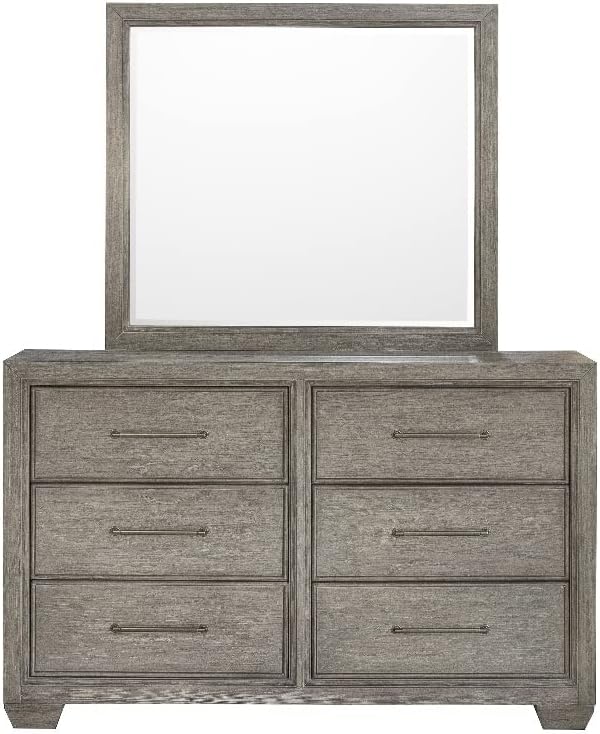 Andover Solid Wood 6 Drawer Dresser in Dove Gray Finish by Samuel Lawrence